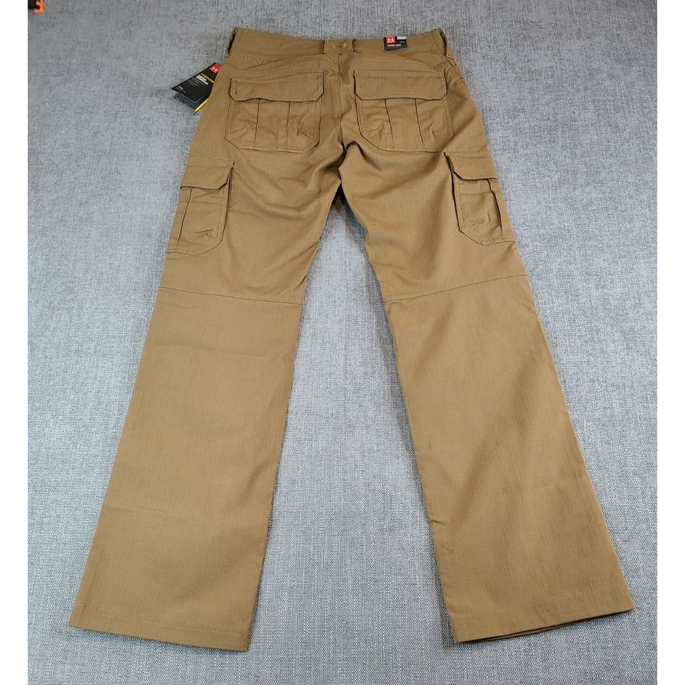 *NWT* Under Armour Pants Women 6 Brown Cargo Tactical Patrol Ripstop Loose Storm - Picture 3 of 9